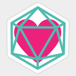 D20 Heart Sticker